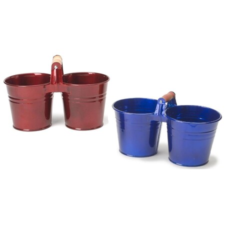 Next2Nature 8122E GB S-2 Enameled Galvanized Double Planter - Set of 2 NE2436606